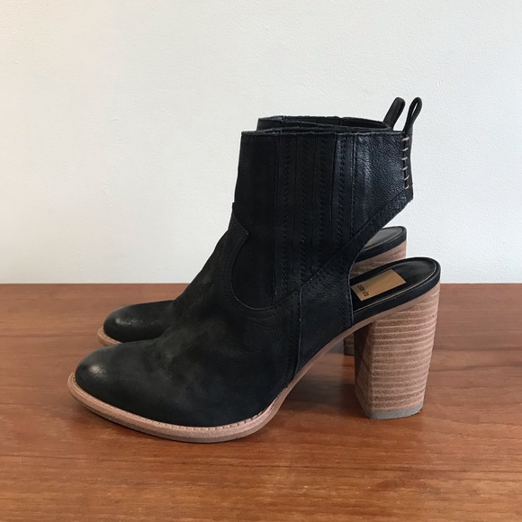 Dolce Vita | Open Heel Suede Leather Ankle Boots Black - Picture 8 of 8